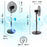 Zoomgoods Pedestal Fan FN65, Stand Up Remote Control Fan, Floor Standing Cooling 16 Inch Fan, 5 Blade Oscillating Air Cooler for Summer, 3 Speed, Timer