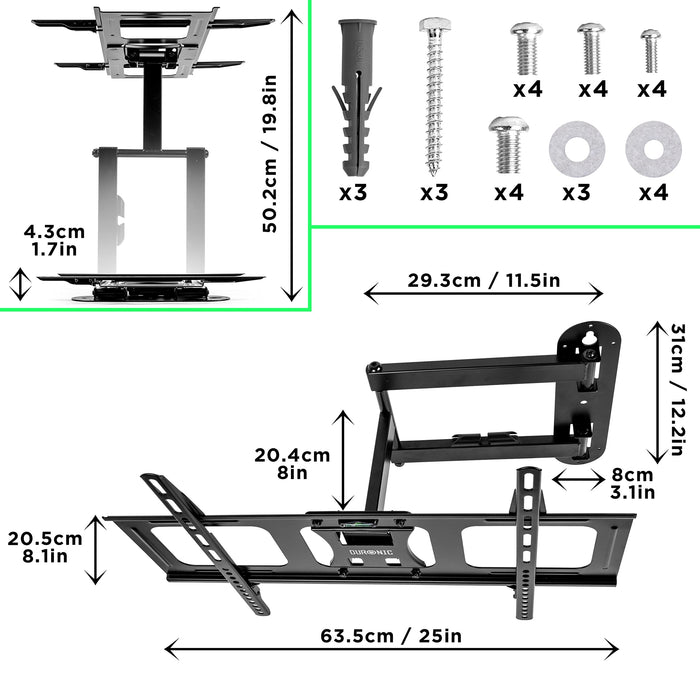 Zoomgoods TVB109M TV Bracket, Wall Mount for 32-70" Television Screen, Tilting Action +5°/-10°, Fits up to 600x400mm, For Flat Screen LCD/LED (35kg)