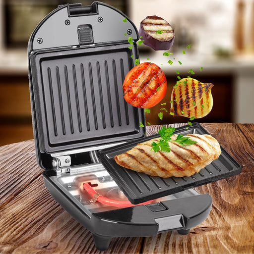 Zoomgoods 2-in-1 Single Waffle Maker and Mini Grill WM52 | Detachable and Interchangeable Plates | 520W | Non-Stick | Automatic Temperature Control | Compact Snack Maker |Toasties, Eggs, Grilled Meats