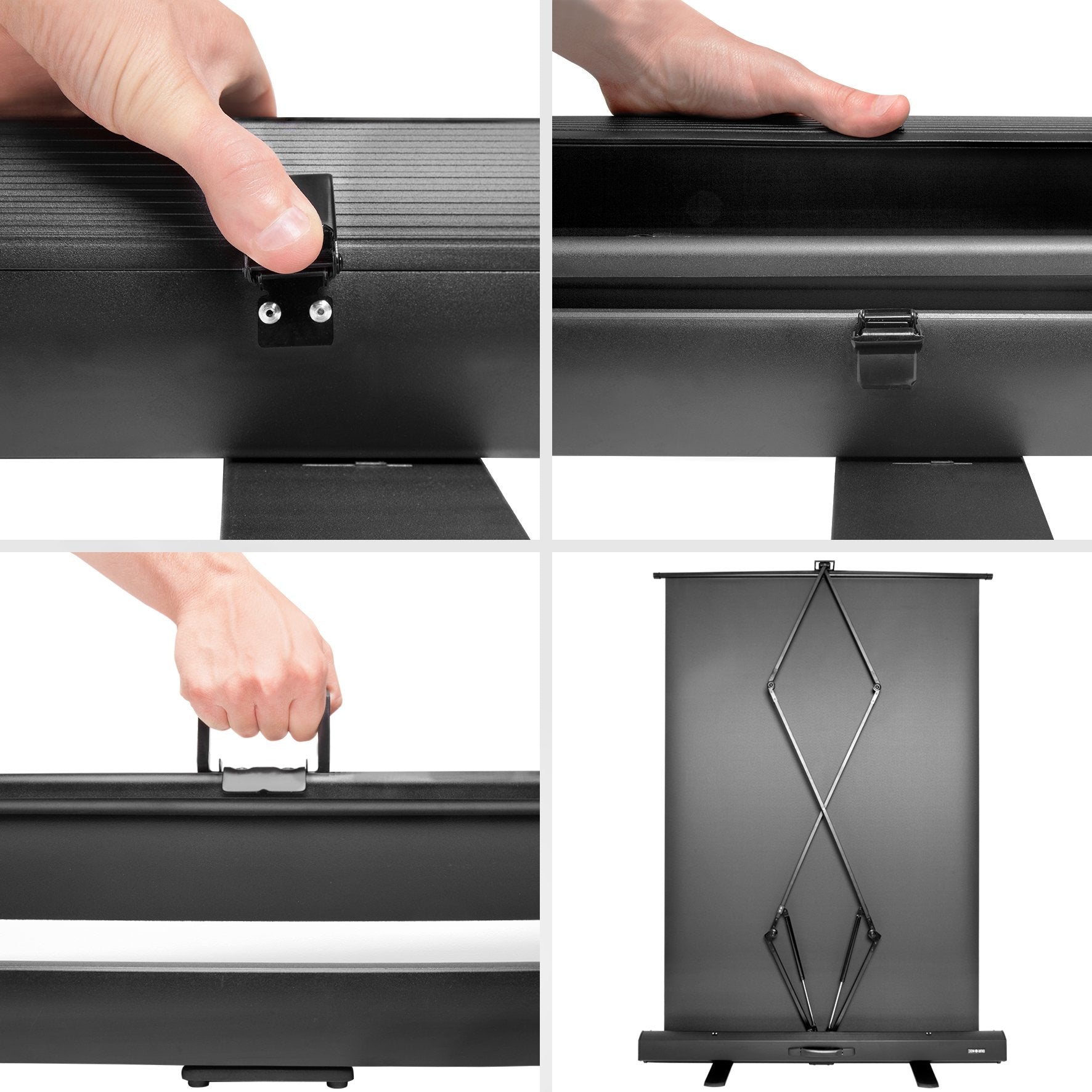 Zoomgoods Projector Screen FPS80/43 Floor Projection Screens, 80” Freestanding Movie Screen, 4:3 Ratio Home Theatre Cinema Screen, Ideal for Home, Classroom, Office Presentations