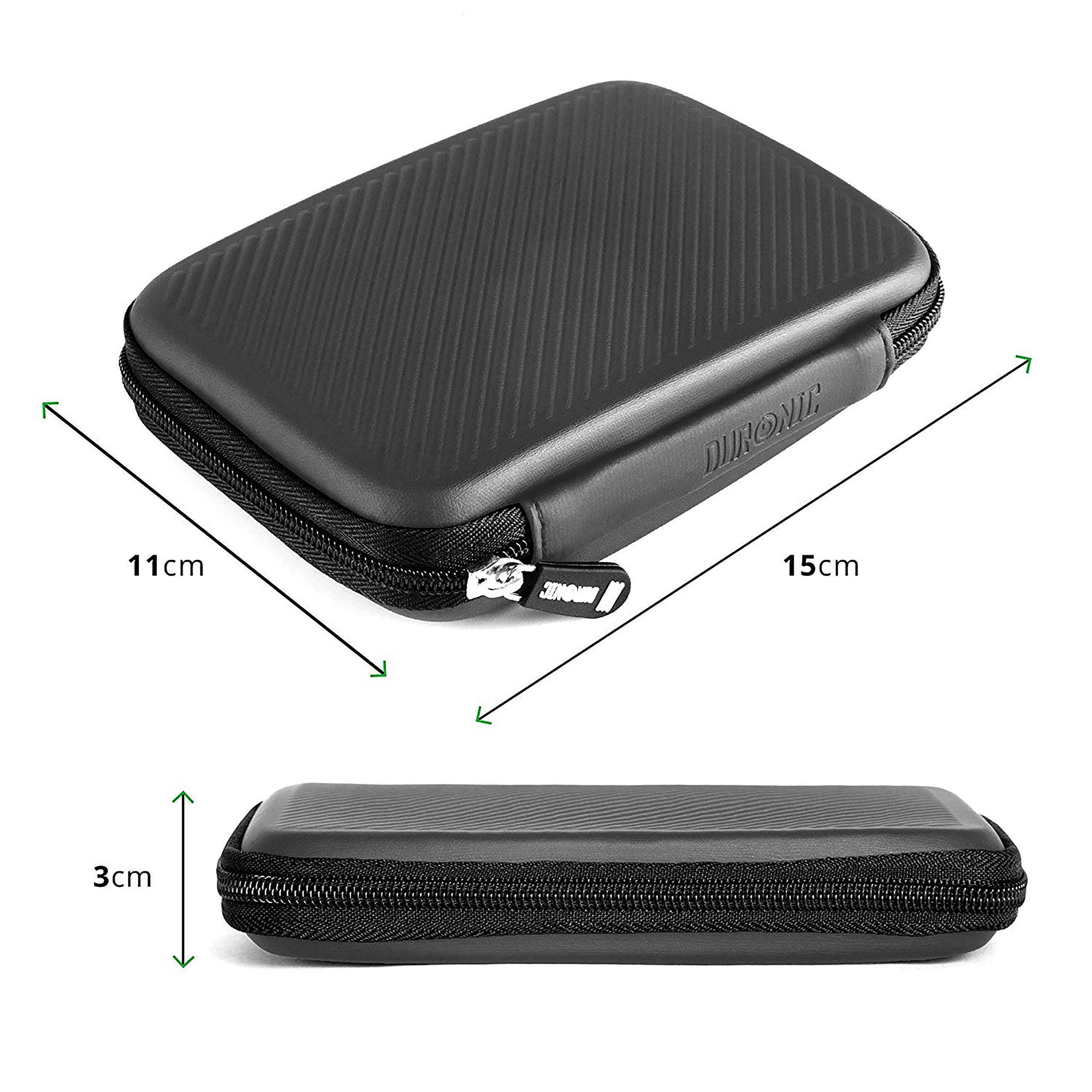Zoomgoods Portable Hard Drive Case HDC2 /GY Grey EVA Travel Case for Charger Adapter Power Bank SSD Storage Pouch for Seagate, WD, UnionSine, Toshiba, Sandisk, Samsung Drives 500GB to 5TB