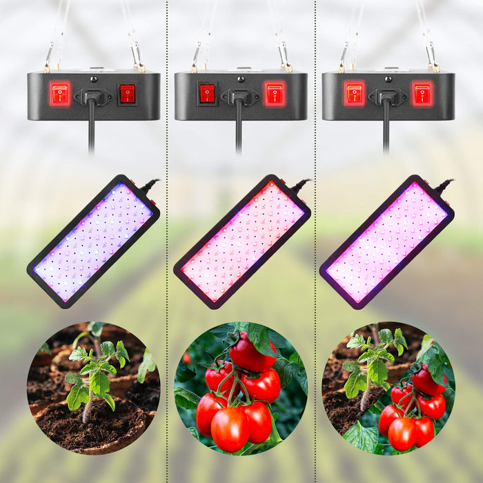 Zoomgoods Hanging Grow Light GLH60 | Indoor Garden Lamp for Plants or Herbs | 60x LED Full Spectrum Bulbs: White, Red & Blue| Double Switch / 2 Modes: Veg & Bloom | Heat Dissipation System | 600W
