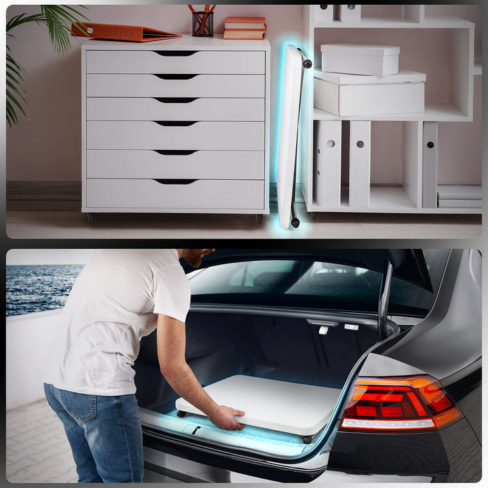 Zoomgoods Folding Table CT13, Height Adjustable Scissor Table, Garden Trestle Table, Portable Occasional Table for BBQ, Picnic, Party, Crafting, TV Dinner, Camping, Laptop Work Desk