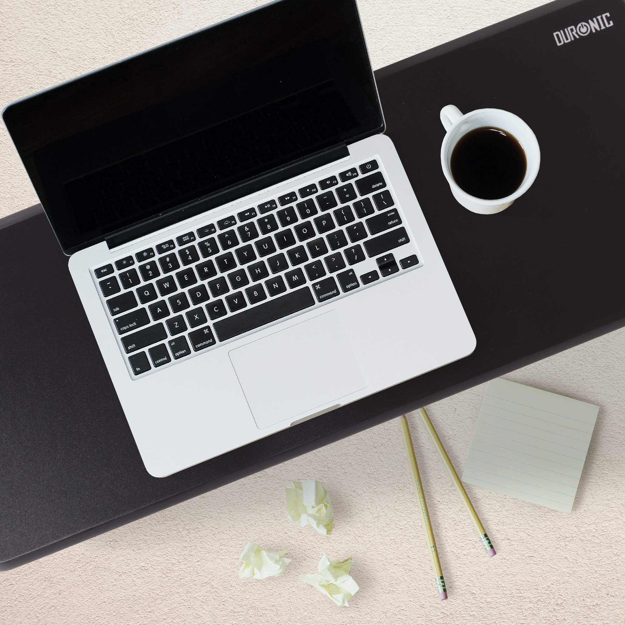 Zoomgoods Monitor Stand Riser DM06-2 | Laptop and Screen Stand for Desktop | Black MDF | Support for a TV Screen or PC Computer Monitor | Ergonomic Office Desk Shelf | 10kg Capacity | 82cm x 30cm