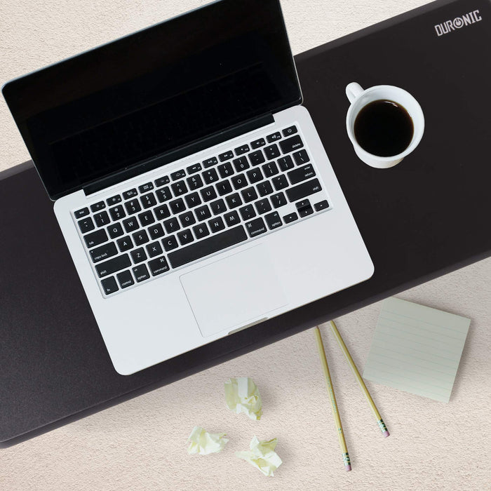 Zoomgoods Monitor Stand Riser DM06-2 | Laptop and Screen Stand for Desktop | Black MDF | Support for a TV Screen or PC Computer Monitor | Ergonomic Office Desk Shelf | 10kg Capacity | 82cm x 30cm