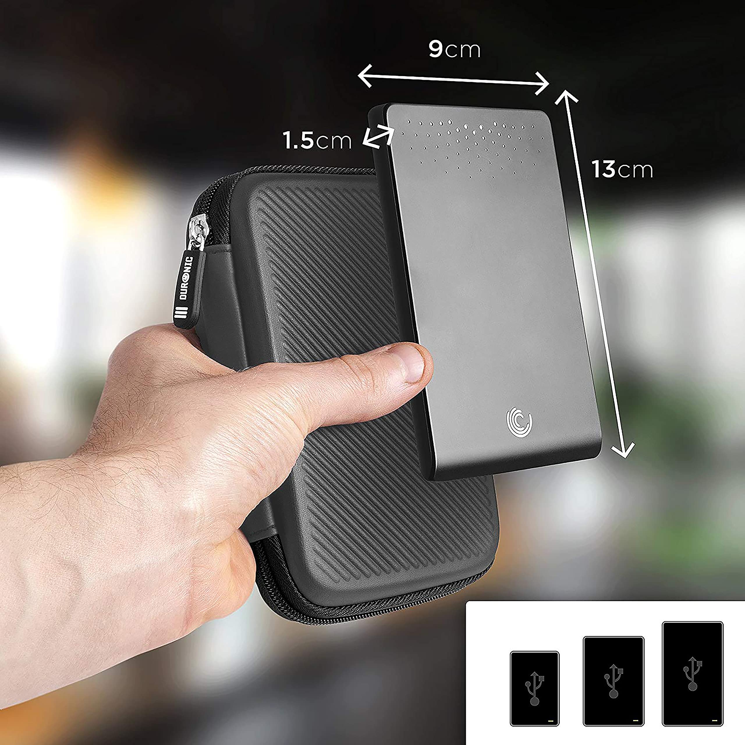 Zoomgoods Portable Hard Drive Case HDC2 /GY Grey EVA Travel Case for Charger Adapter Power Bank SSD Storage Pouch for Seagate, WD, UnionSine, Toshiba, Sandisk, Samsung Drives 500GB to 5TB