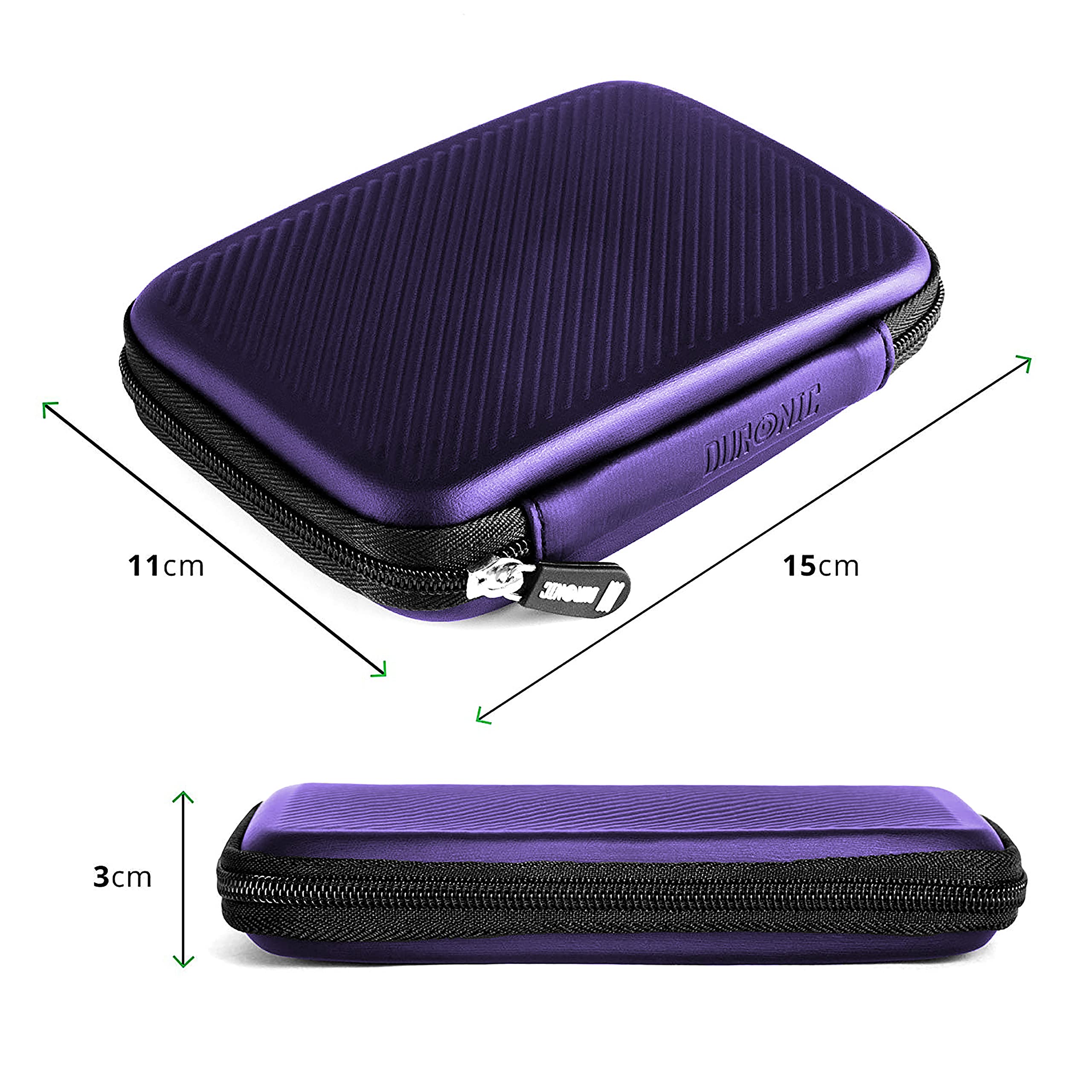 Zoomgoods Portable Hard Drive Case HDC2 /VT Violet EVA Travel Case for Charger Adapter Power Bank SSD Storage Pouch for Seagate, WD, UnionSine, Toshiba, Sandisk, Samsung Drives 500GB to 5TB
