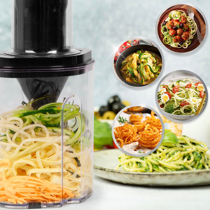 Zoomgoods Vegetable Spiraliser HBS35 - 3 Blade Sizes For HB35 Hand Blender, 1.4L Capacity, Lightweight Compact Ideal for Veggie Pasta, Zucchini, and Carrot Spaghetti