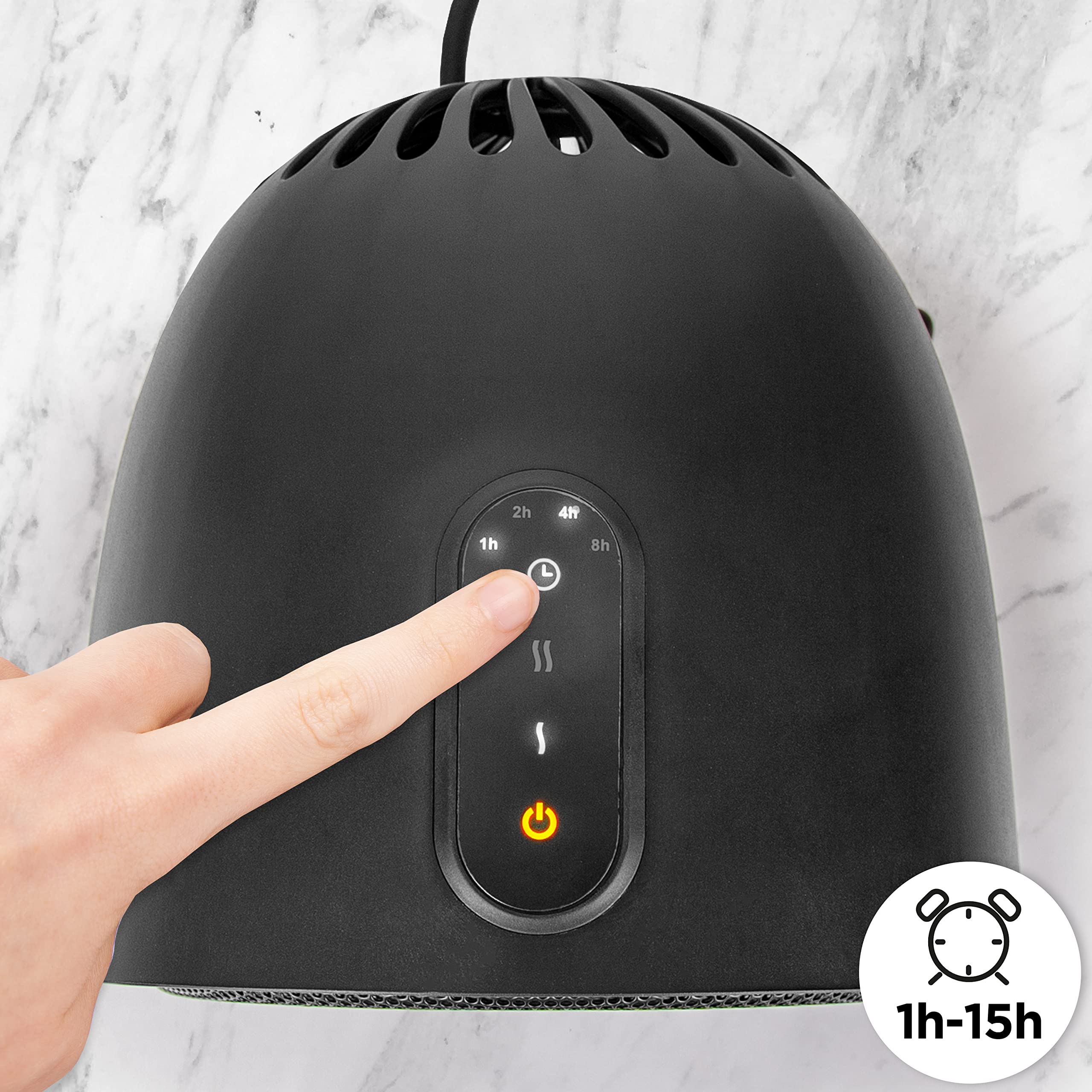 Zoomgoods Small Ceramic Fan Heater FH15K, 2 Heat Settings - 900W/1500W 0.9kW/1.5kW, Timer Function up to 15 Hours, Retro Portable Design for Floor or Desk, Mini Heater with Overheat Protection…