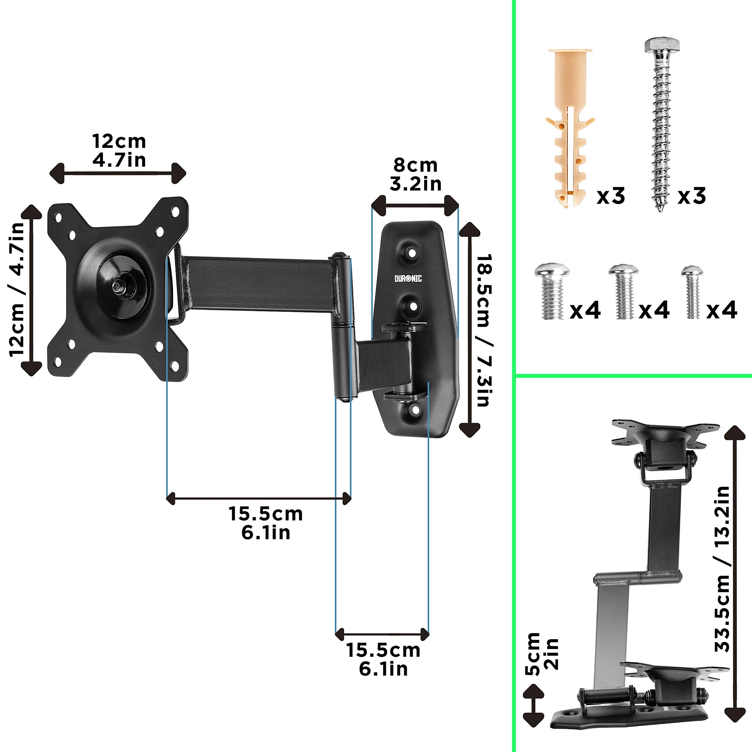 Zoomgoods TV Bracket, Cantilever Wall Mount Television Screen, Tilting Action, For Flat Screen LCD / LED / OLED / QLED (TVB1120)