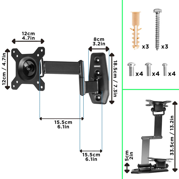 Zoomgoods TV Bracket, Cantilever Wall Mount Television Screen, Tilting Action, For Flat Screen LCD / LED / OLED / QLED (TVB1120)