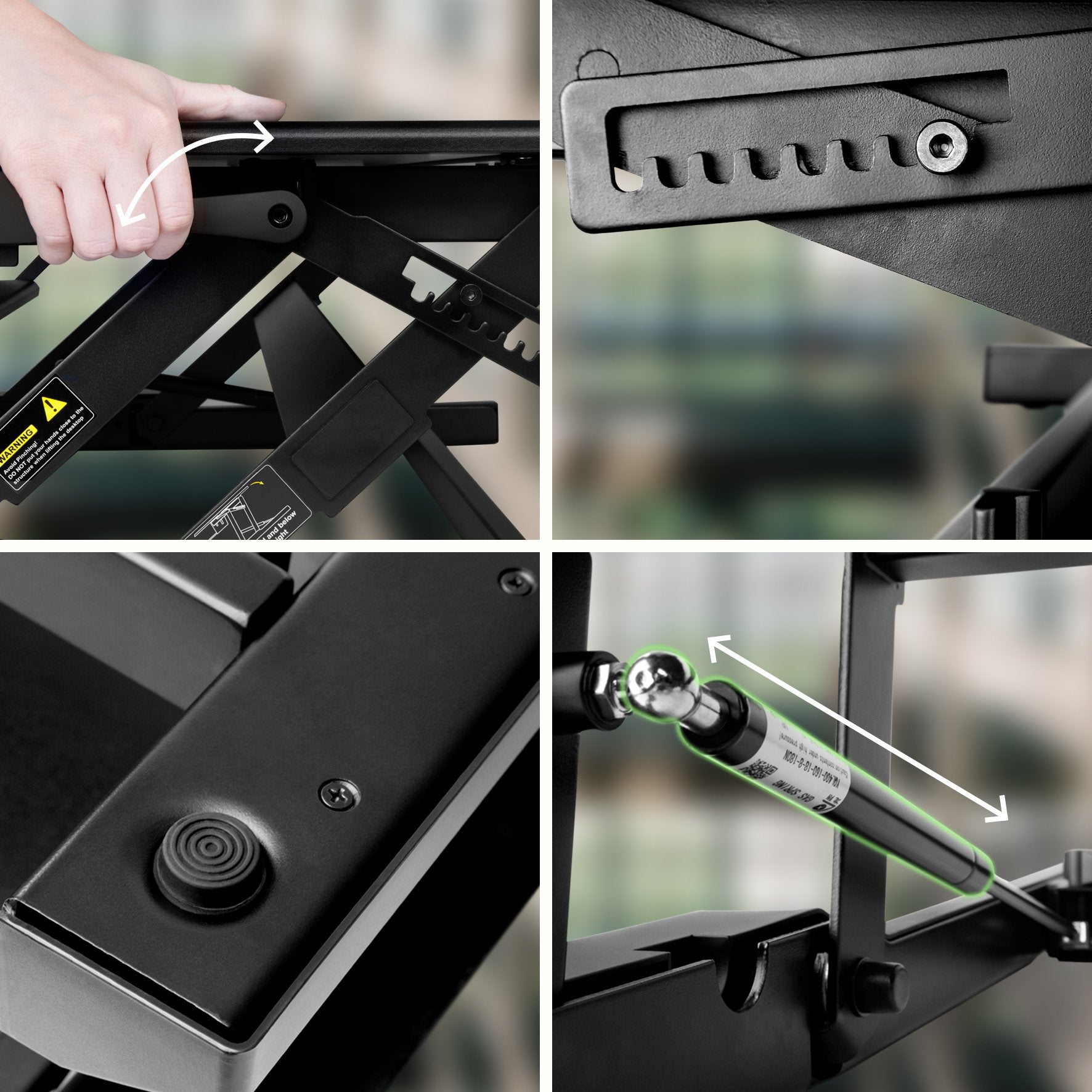 Zoomgoods Sit-Stand Desk DM05D1 [BLACK] | Height Adjustable Office Workstation | 92x56cm Platform | Raises 16.5-41.5cm | PC Computer Screen, Keyboard, Laptop Riser | Ergonomic Desktop Table Converter