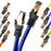 Zoomgoods Ethernet Cable 1M High Speed CAT 8 Patch Network Shielded Lead 2GHz / 2000MHz / 40 Gigabit, CAT8 SFTP Wire, Snagless RJ45 Super-Fast Data - Blue