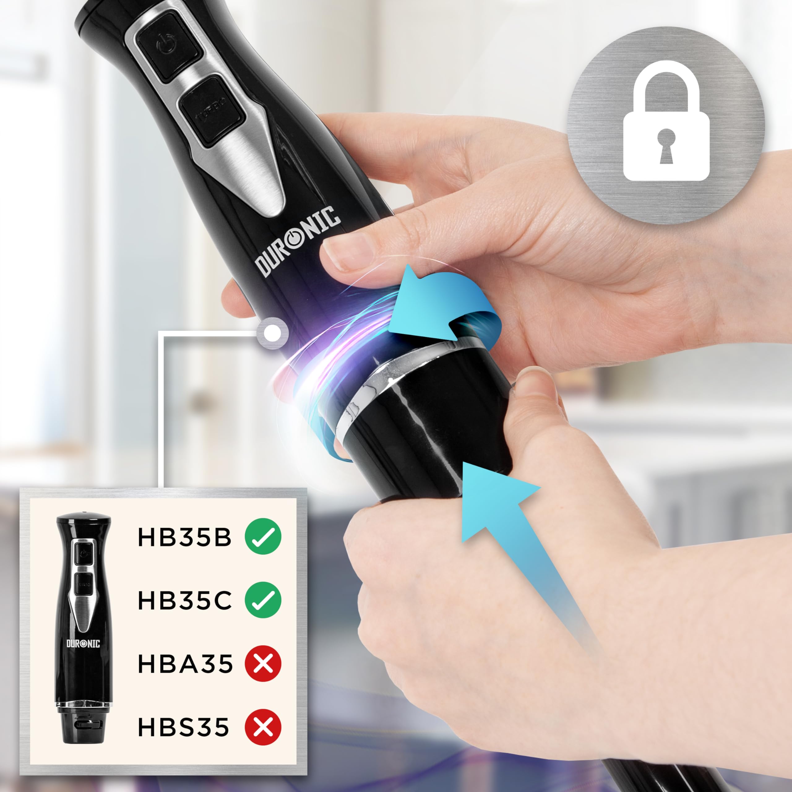 Zoomgoods Hand Blender Accessories HBA35 for Hand Blender HB35B Includes Whisk & Masher Attachments, Dual Blade Chopper & 600ml Jug