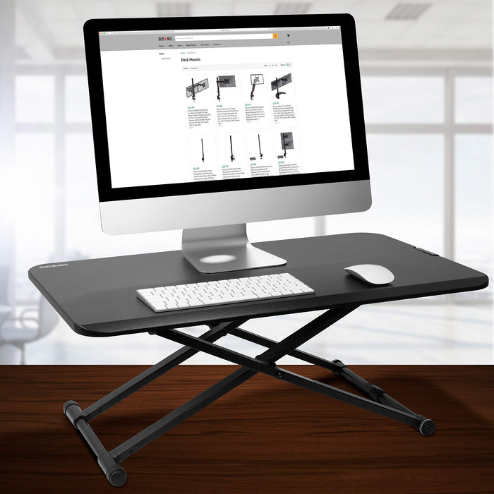 Zoomgoods Sit-Stand Desk DM05D24 | Height Adjustable Office Workstation | 74x47cm Platform | Raises from 5-40cm | Riser for PC Computer Screen, Keyboard, Laptop | Ergonomic Desktop Table Converter…