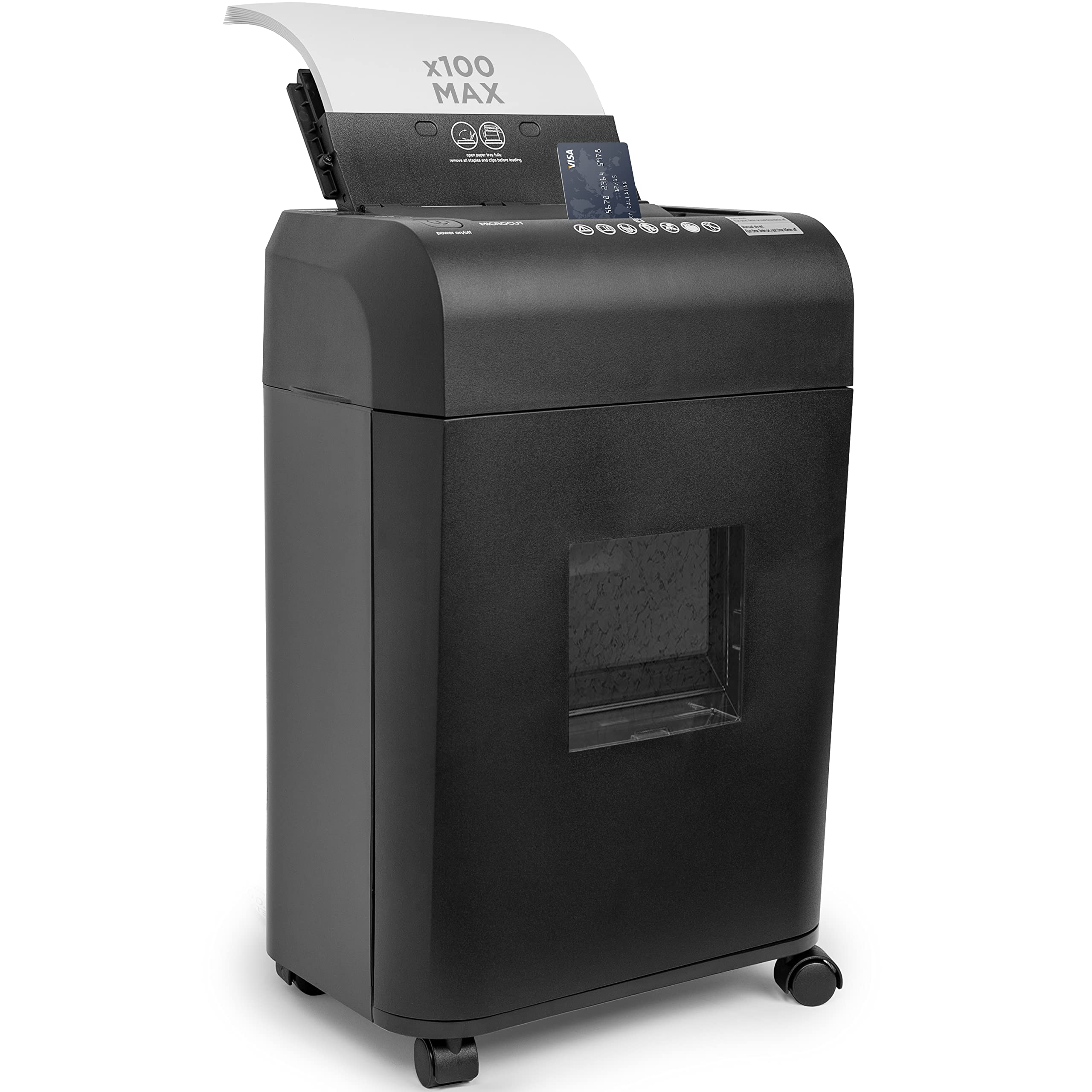 Zoomgoods Cross Cut Paper Shredder PS609, Shred 9 Sheet Heavy Duty Small Electric Shredders, Data Shredding Machine for Home Use, Office, Shreds Papers, Credit Cards, Envelopes, Documents - Black, P4