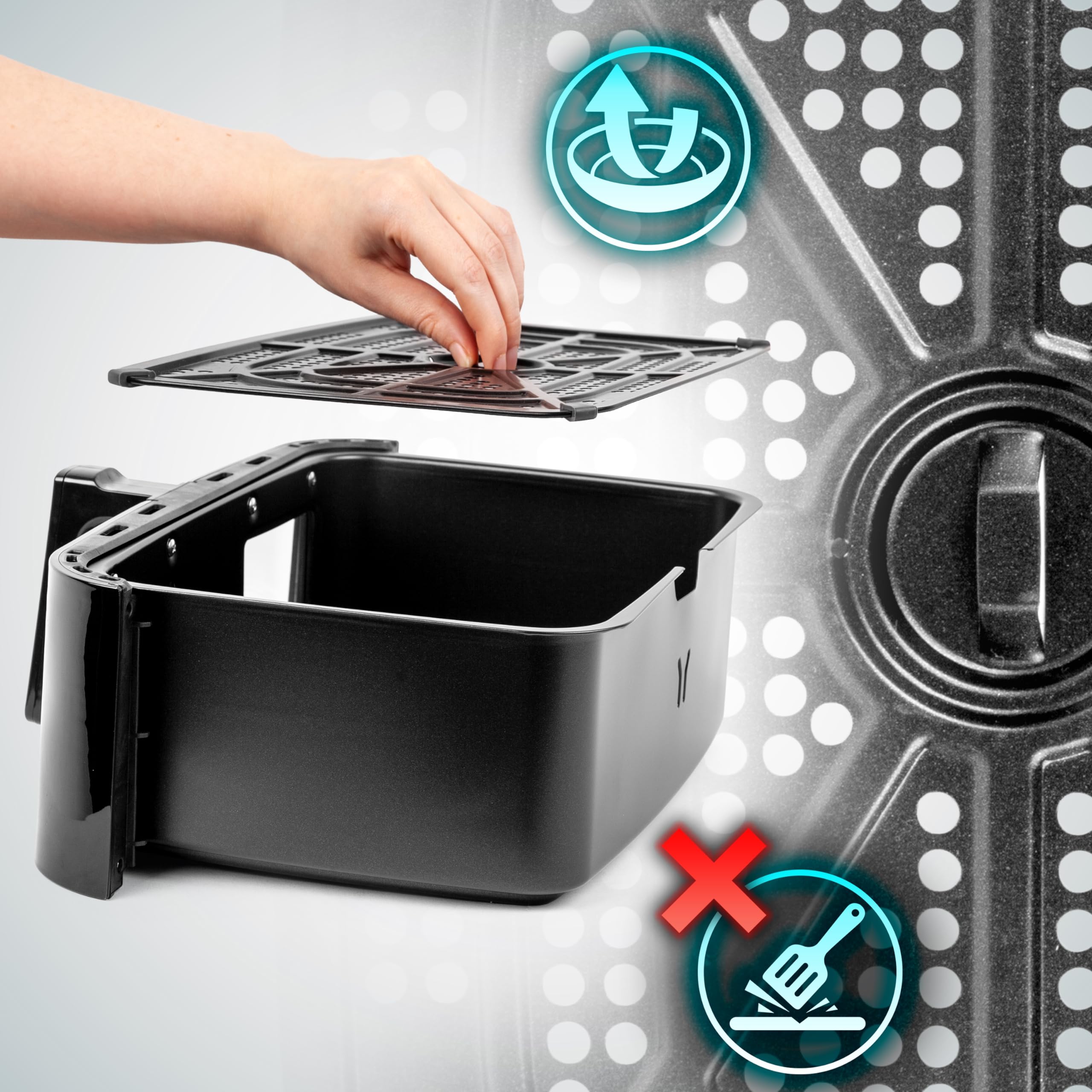 Zoomgoods Large Drawer AFD1 | LARGE DRAWER ONLY 2024 VERSION ONWARDS | 10L Drawer Specifically for the Zoomgoods AF24 Air Fryer, One Big Sync Cook Cooking Tray for Dual Zone Air Fryer