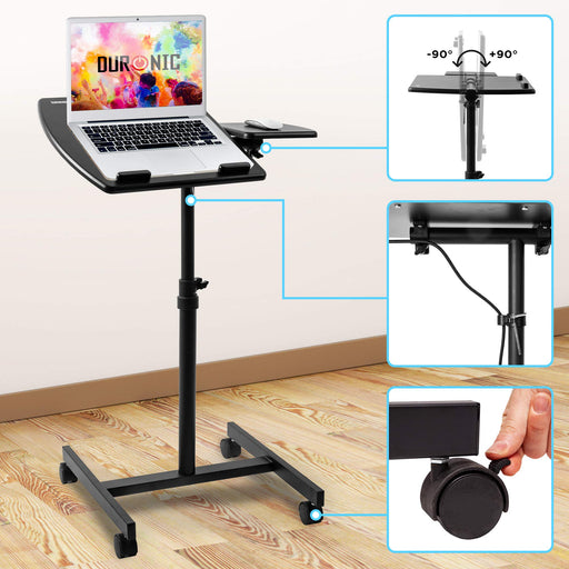 Zoomgoods Projector Stand / Sit-Stand Desk WPS17 | Portable Ergonomic Desk for Laptop | Multi-Use Video Projector Floor Table | Adjustable Height | 2-Way Tilt | 10kg Capacity