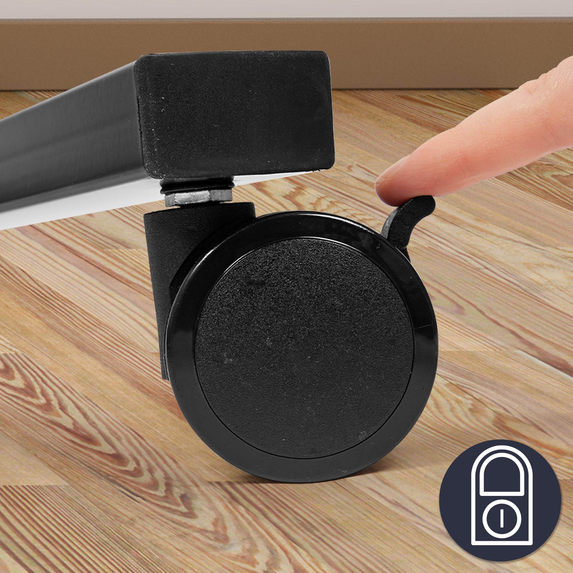 Zoomgoods Projector Stand / Sit-Stand Desk WPS37 | Multi-Use Video Projector Floor Table on Wheels| Movable Ergonomic Desk with Tablet Support | Portable | Adjustable Height and Reach | 10kg Capacity