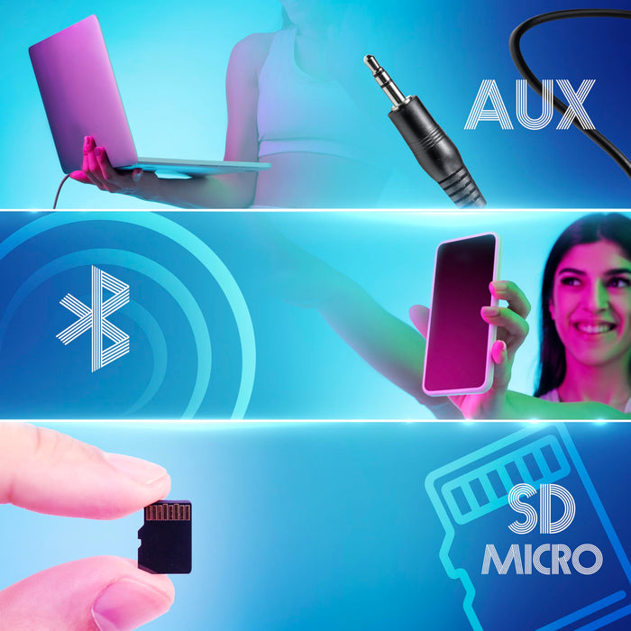 Zoomgoods Portable Boombox BX48, Wireless Bluetooth Speaker with RGB, IPX Waterproof Loudspeaker for Party, Outdoor, Travel, Home Subwoofer with USB Plug in AUX Loud Speakers