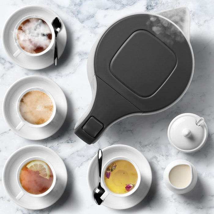 Zoomgoods Electric Kettle EK17 WE Cordless Kettles Hot Water Boiler Electrical Heating with Fast Boil Dry Protection Quiet Electronic Kitchen Kettle for Boiling Water Tea Coffee Hot Chocolate Soup - White