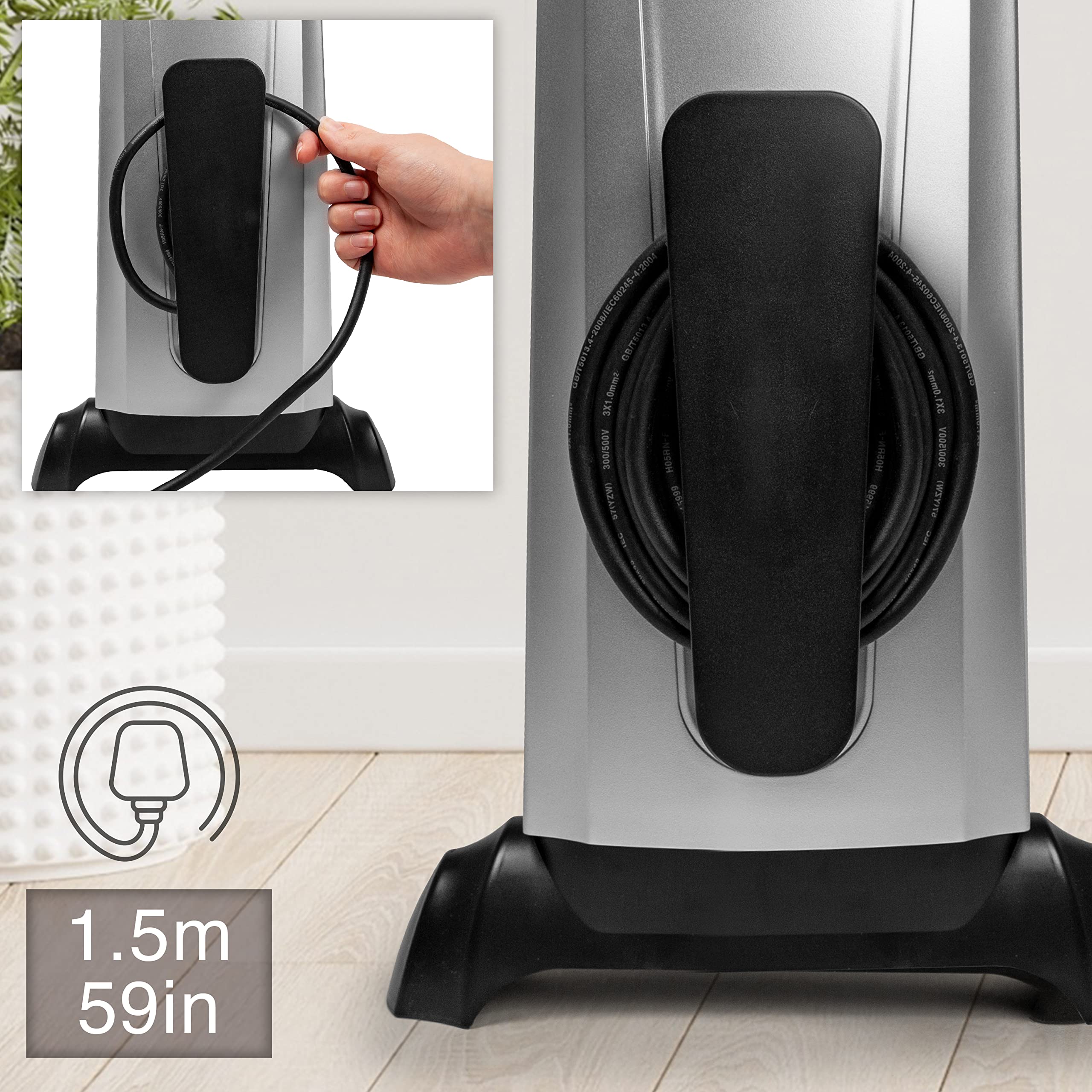 Zoomgoods Electric Heaters HV101 SR Oil Free Convection Heater 2500W Micathermic Panel Heater Portable Mica Heater Electrical Heaters for Heating Up Homes, Bedrooms, Offices & Garage Spaces