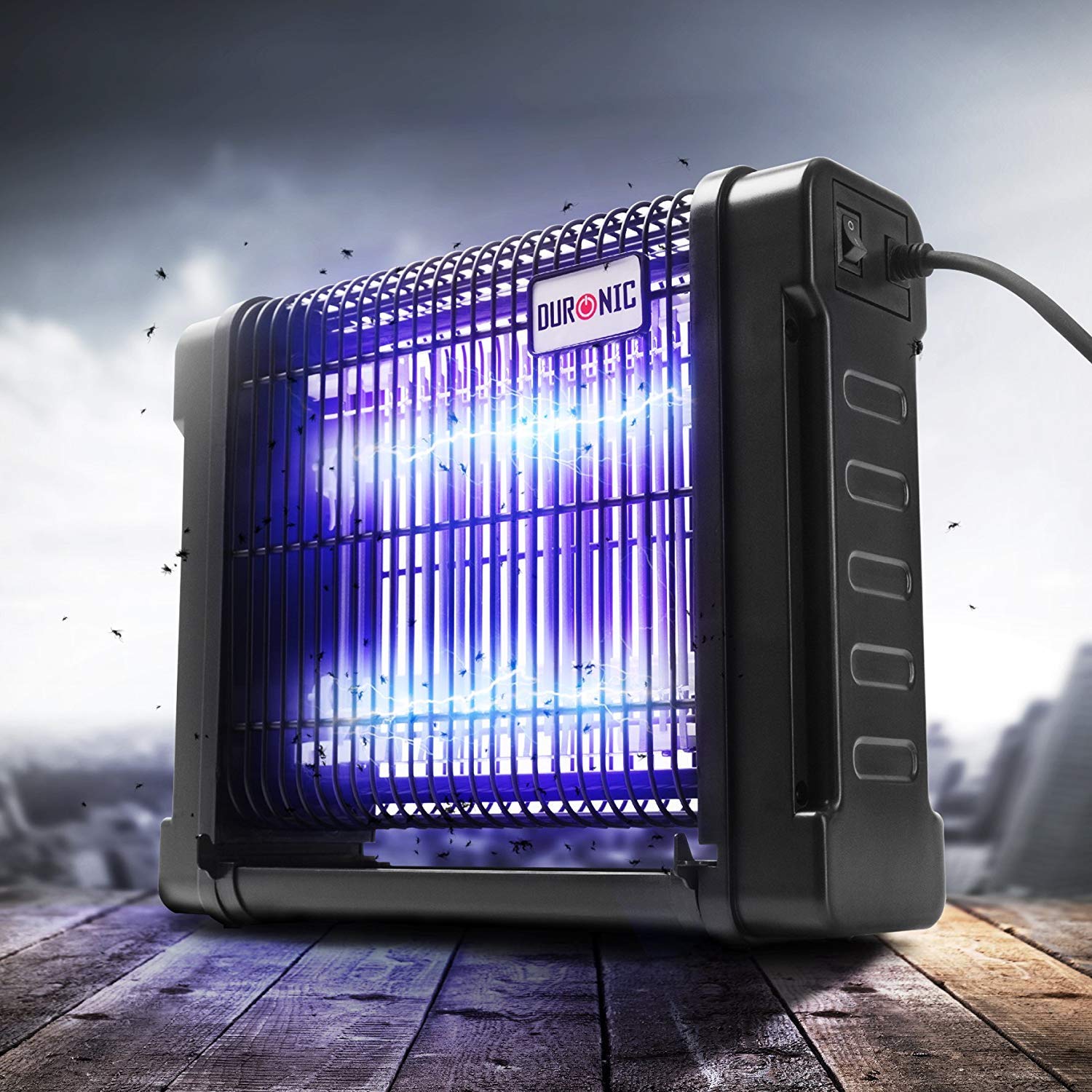 Zoomgoods Fly Killer FK8412 | UV Light Kills Mosquitoes and Flying Insects | Small Size | Slimline | Ceiling or Wall Mountable | Indoor Pest Control | 12W Electric Ultra Violet Zapper | 2x 6W Bulbs