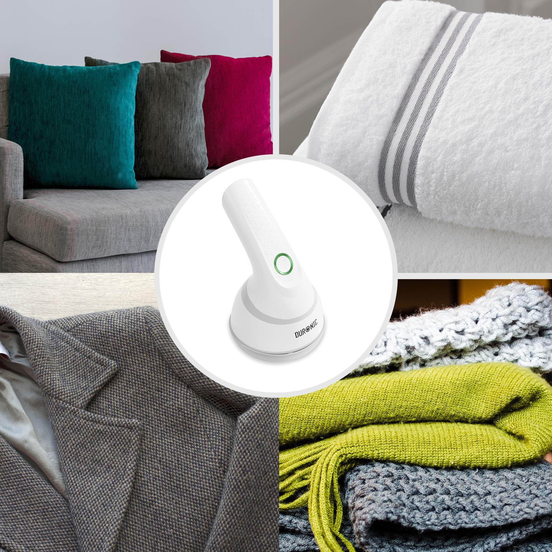 Zoomgoods Fabric Shaver FS16USB Portable Lint Remover 3W Debobbler Rechargeable Clothes Shaver Fuzz & Fabric Pill Bobble Remover Machine with Rotating Handle USB Charging for Sweaters Clothes Upholstery