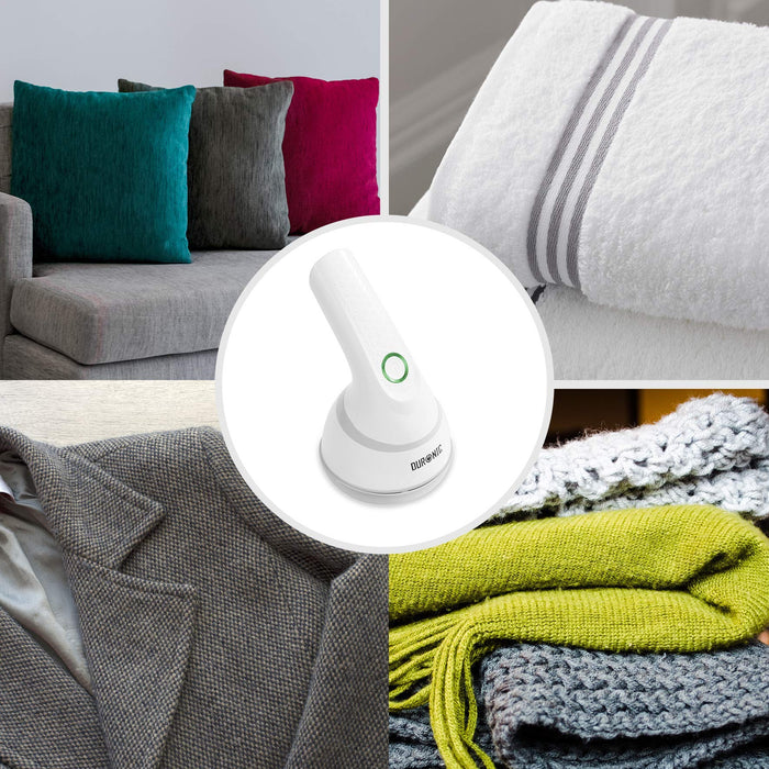 Zoomgoods Fabric Shaver FS16USB Portable Lint Remover DeBobbler, Rechargeable Clothes Shaver Bobble Remover Machine, Fuzz and Fabric Pill Remover for Couch, Clothing, Sweaters, Rotating Handle, USB Charging