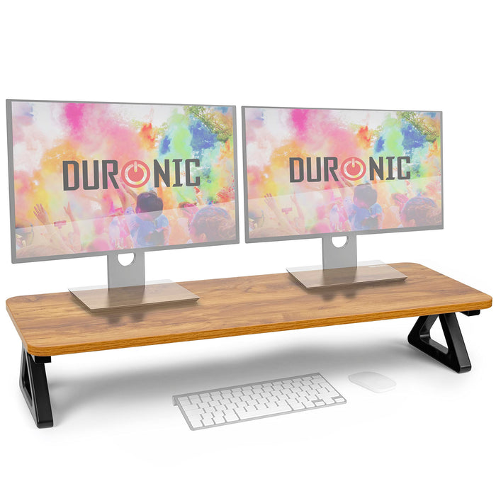 Zoomgoods Monitor Stand Riser DM06-2 AW, Laptop / Screen Stand for Desktop, Support Shelf for a PC Computer Monitor, 10kg Capacity, 63cm x 30cm - Antique Walnut Wood Effect