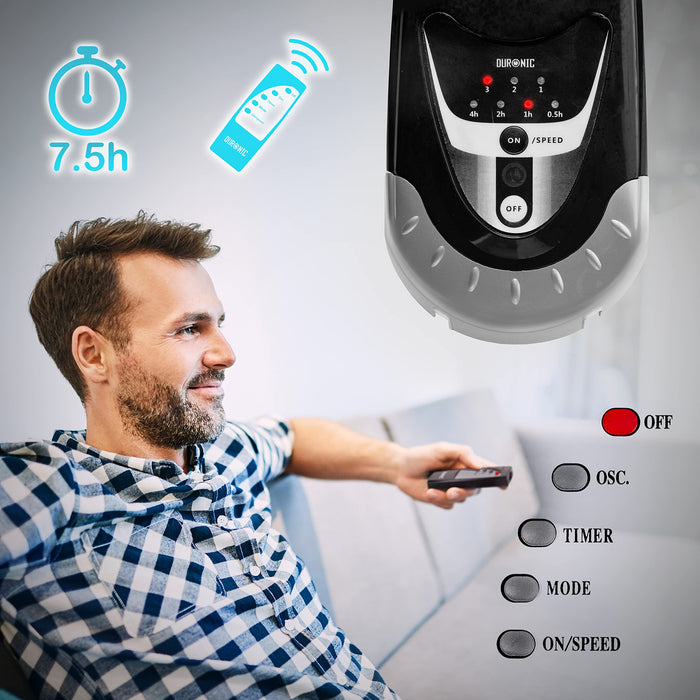 Zoomgoods Wall Fan FN55 Wall Mounted Fans with Remote Control, 16 Inch  3 Speeds, Timer, Black Fan Oscillating Head with 5 Blades for Ultimate Air Cooling For Home, Office