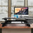Zoomgoods Sit-Stand Desk DM05D1 [BLACK] | Height Adjustable Office Workstation | 92x56cm Platform | Raises 16.5-41.5cm | PC Computer Screen, Keyboard, Laptop Riser | Ergonomic Desktop Table Converter