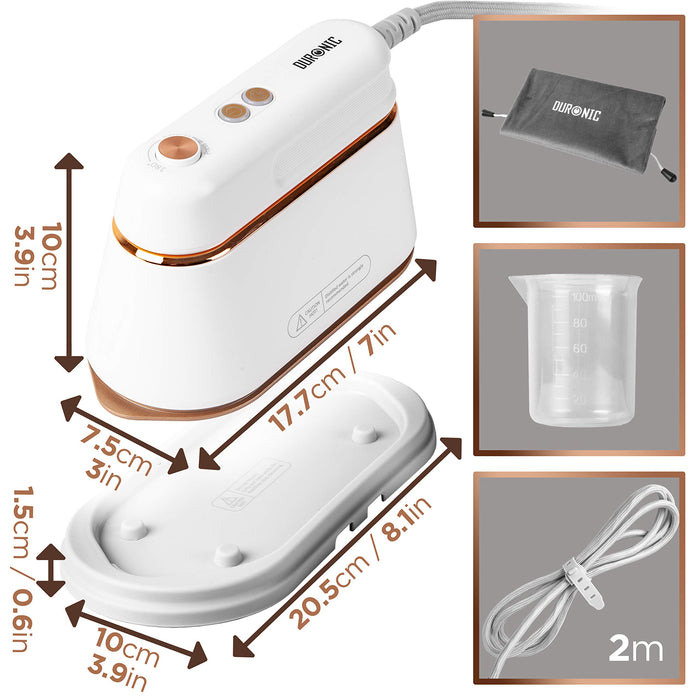 Zoomgoods Steam Irons HS90 WE Travel Iron, Garment Steamers, 90ml Tank, Handheld Vertical Steamer for Travel, Holiday, Quilting, Craft, Crease & Wrinkle Remover - White