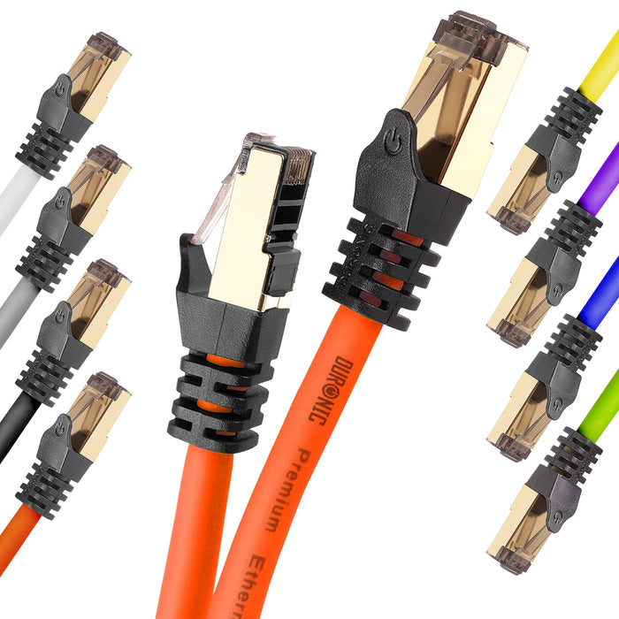 Zoomgoods Ethernet Cable 10M High Speed CAT 8 Patch Network Shielded Lead 2GHz / 2000MHz / 40 Gigabit, CAT8 SFTP Wire, Snagless RJ45 Super-Fast Data - Orange