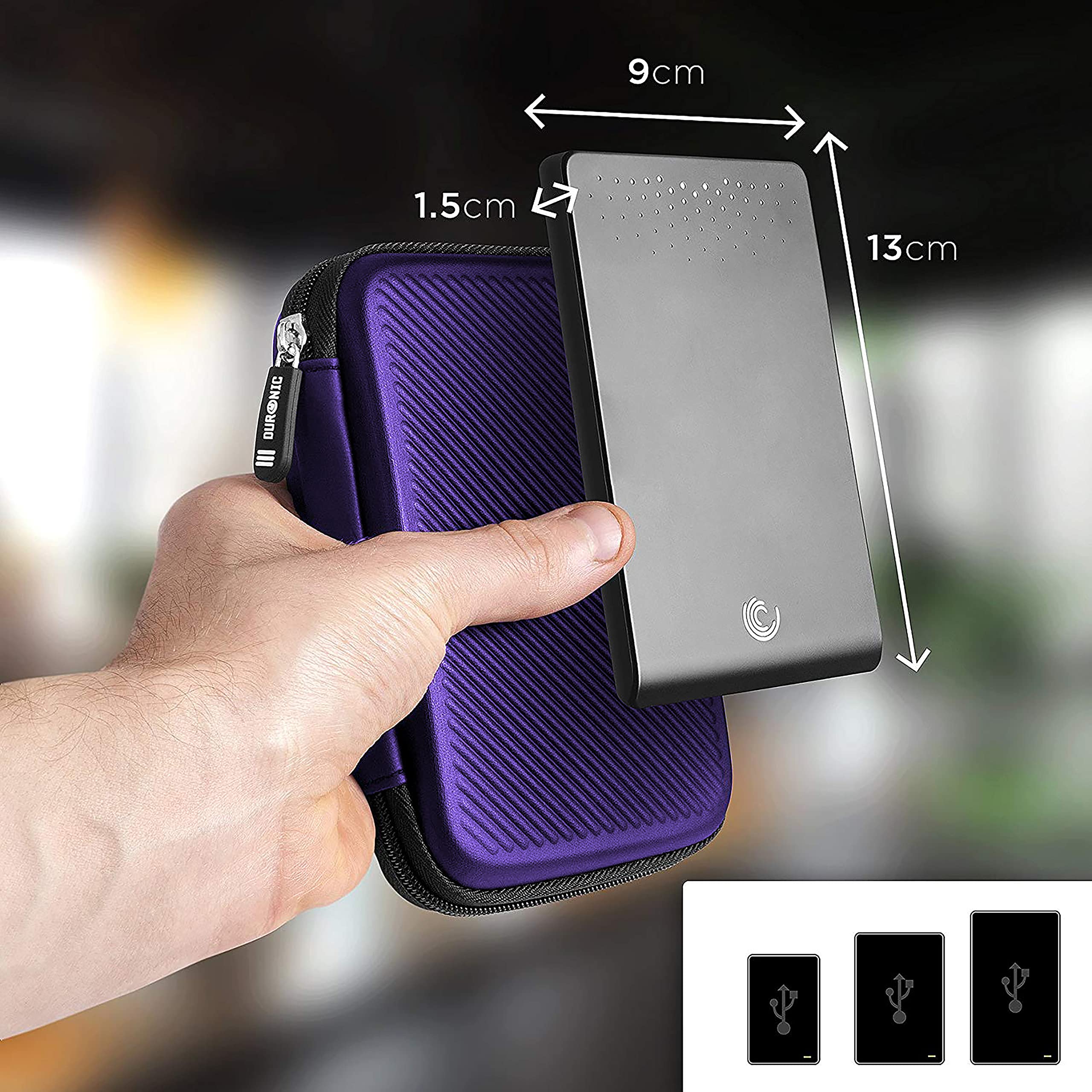 Zoomgoods Portable Hard Drive Case HDC2 /VT Violet EVA Travel Case for Charger Adapter Power Bank SSD Storage Pouch for Seagate, WD, UnionSine, Toshiba, Sandisk, Samsung Drives 500GB to 5TB