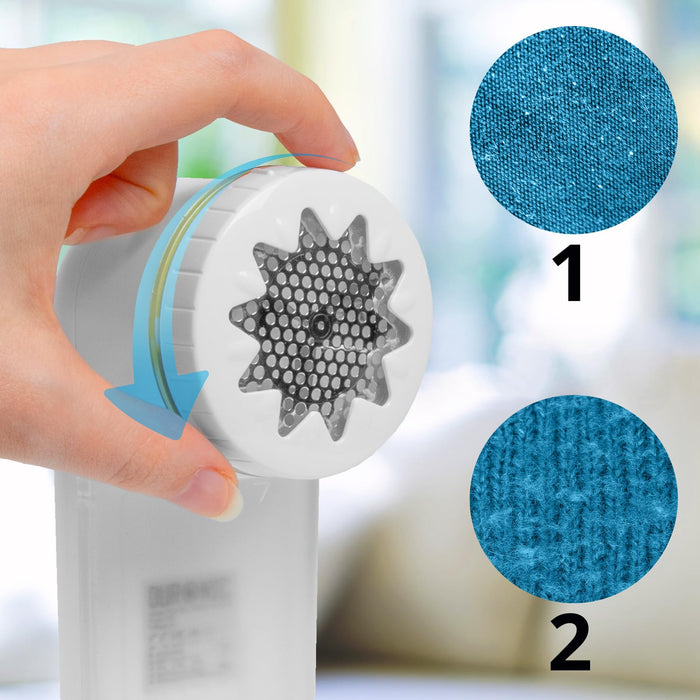 Zoomgoods Bobble Remover FS22 WE Fabric Shaver Defuzzer Clothing Lint Removers, Depiller, Small Fuzz Pill Debobbler for Couch Clothes Sweaters - White / Gold