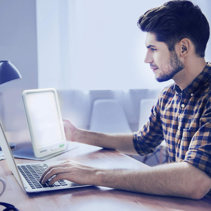 Zoomgoods Sad Light Therapy Lamp Box SADT2, Portable Daylight S A D Lightbox Sun Lamps, Natural Relief Sunlight Bulb Sad Lights, for S.A.D - Seasonal Affective Disorder Winter Depression - 10000 Lumens