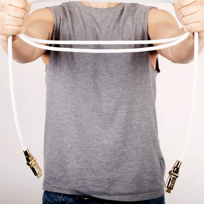 Zoomgoods HDMI Cable HDC01 /1.5 - 1.5 Metre WHITE 1080p High Speed HDMI & Ethernet Lead 24K Gold Plated Swivel Connectors for PS5