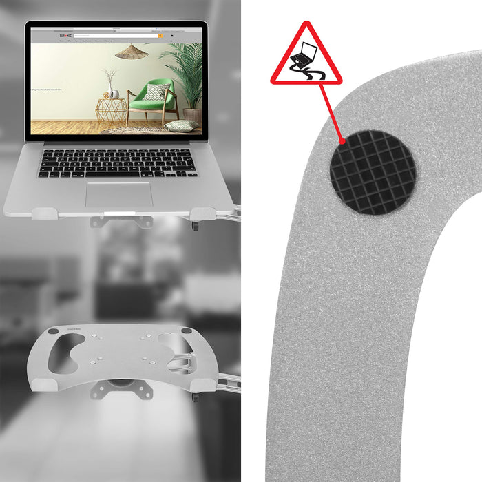 Zoomgoods Laptop Attachment DML1 /SR | SILVER Desk Mount Support Tray for Laptop/Tablet/MacBook | VESA 75/100 | 8kg Capacity | Compatible with DM15 DM25 DM35 DM45 DM55 DM65 DMUSB DMDC DMG Monitor Stands