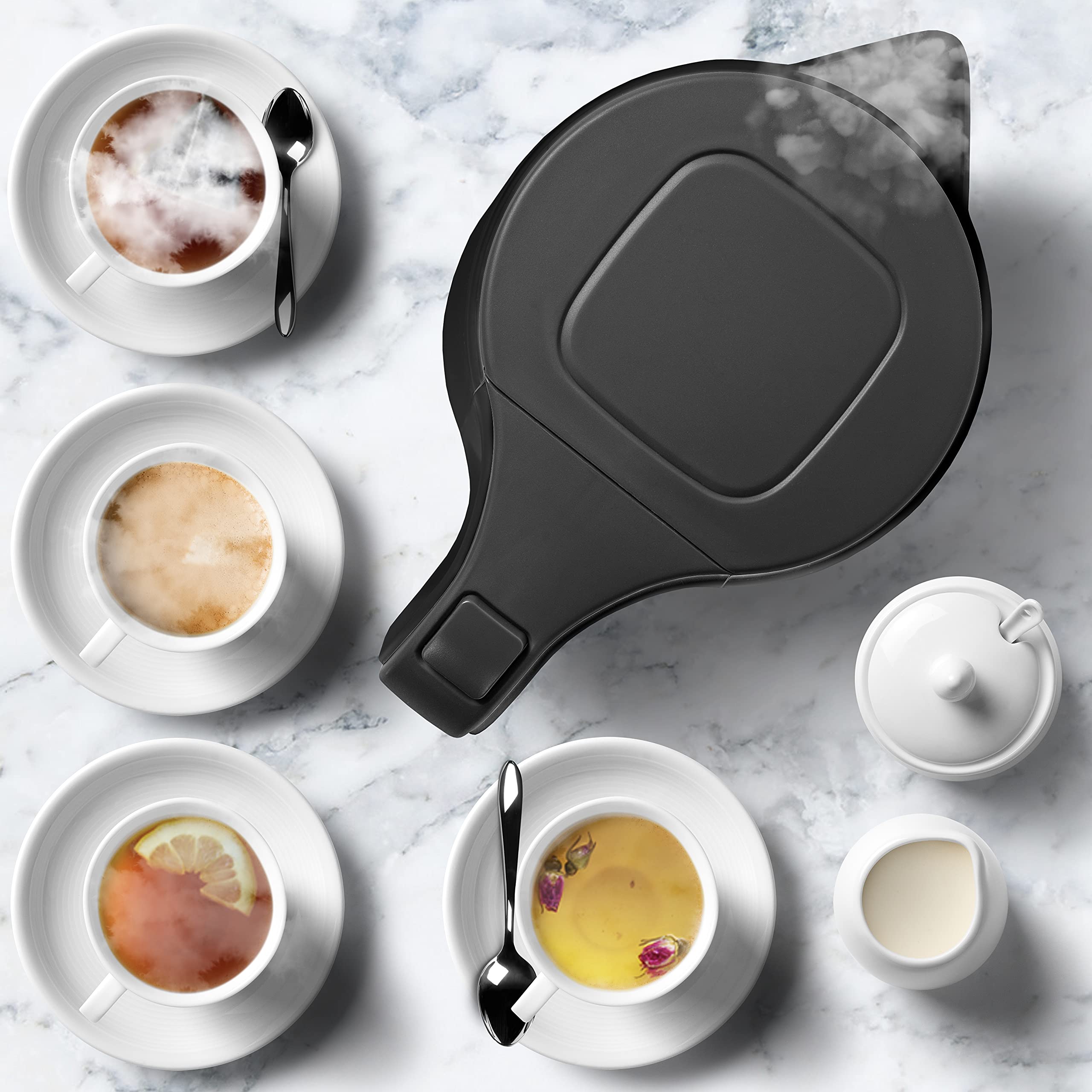 Zoomgoods Electric Kettle EK17BK Cordless Kettles Hot Water Boiler Electrical Heating with Fast Boil Dry Protection Quiet Electronic Kitchen Kettle for Boiling Water Tea Coffee Hot Chocolate Soup - Black