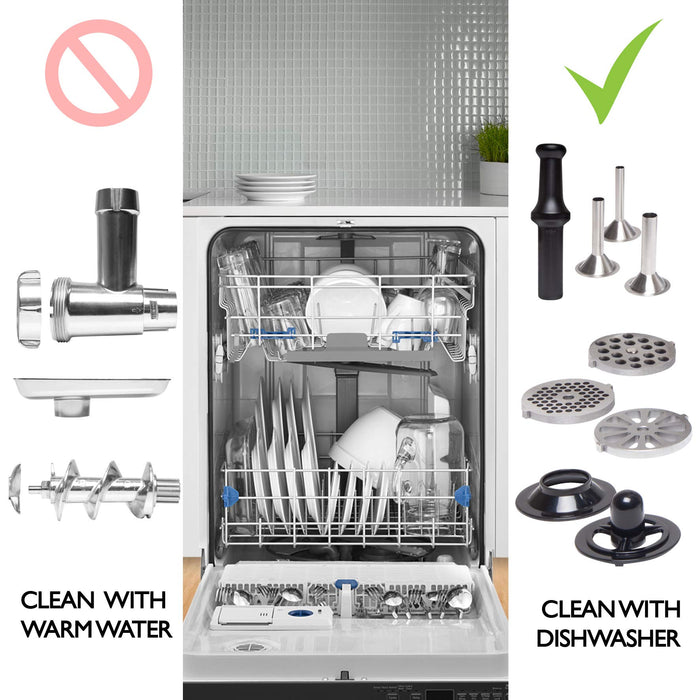 Zoomgoods Meat Grinder MG301, Electric Meat Mincer Machine, Sausage Maker and Kibbeh Maker, Grinder Mixer for Food, Meat, Fish, Vegetables, Kebabs at Home, Stainless Steel Plates