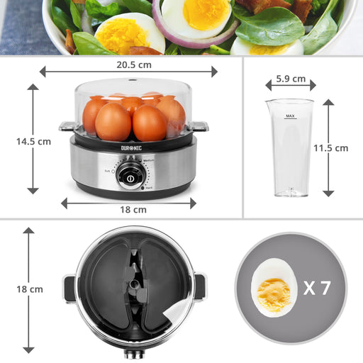 Zoomgoods Electric Egg Boiler EB40 BK Steamer for Eggs 400W Automatic Egg Boiler Electronic Omelette Maker Poacher for 7 Soft, Medium & Hard Boiled Eggs