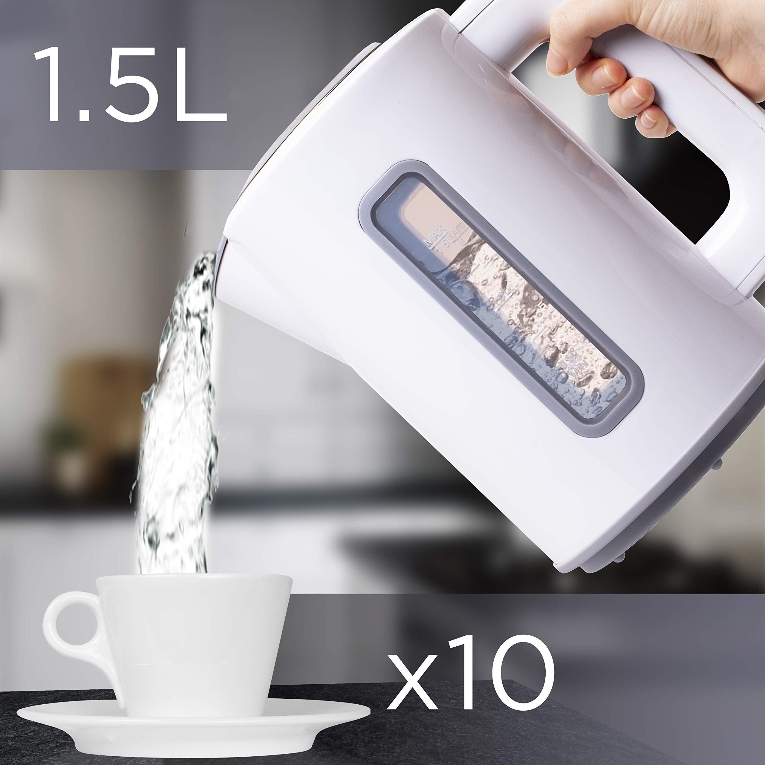 Zoomgoods Electric Kettle EK30 WE Kettles with Temperature Control Hot Water Boiler Electrical Heating Electronic Digital Kitchen Fast Boil Kettle for Boiling Water Tea Coffee Hot Chocolate Soup - White