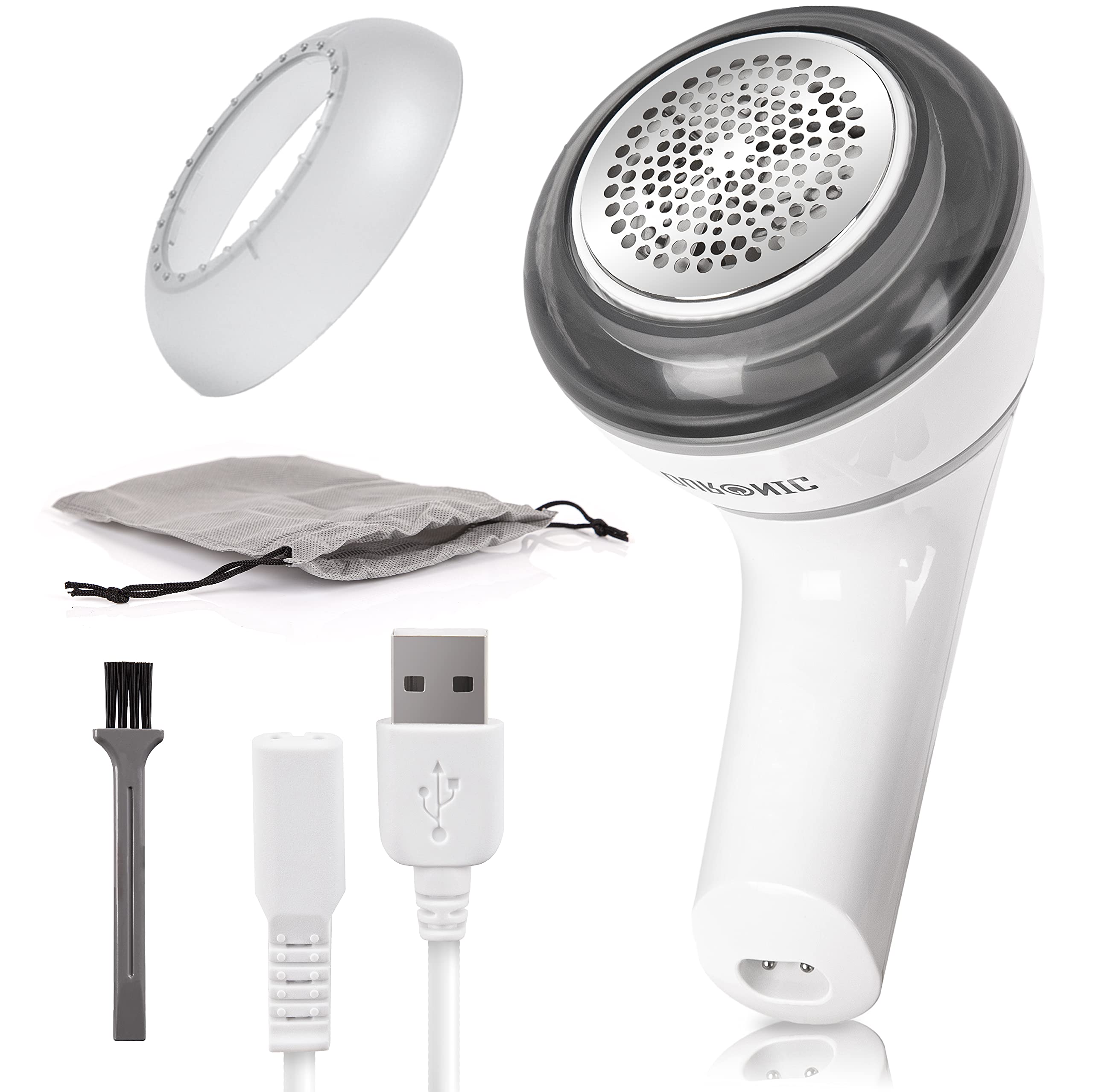 Zoomgoods Fabric Shaver FS16USB Portable Lint Remover 3W Debobbler Rechargeable Clothes Shaver Fuzz & Fabric Pill Bobble Remover Machine with Rotating Handle USB Charging for Sweaters Clothes Upholstery