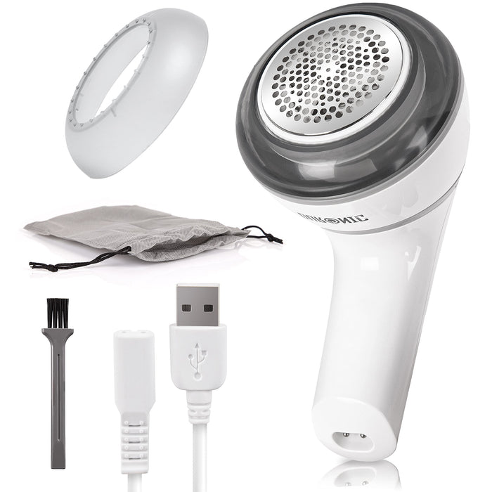 Zoomgoods Fabric Shaver FS16USB Portable Lint Remover DeBobbler, Rechargeable Clothes Shaver Bobble Remover Machine, Fuzz and Fabric Pill Remover for Couch, Clothing, Sweaters, Rotating Handle, USB Charging