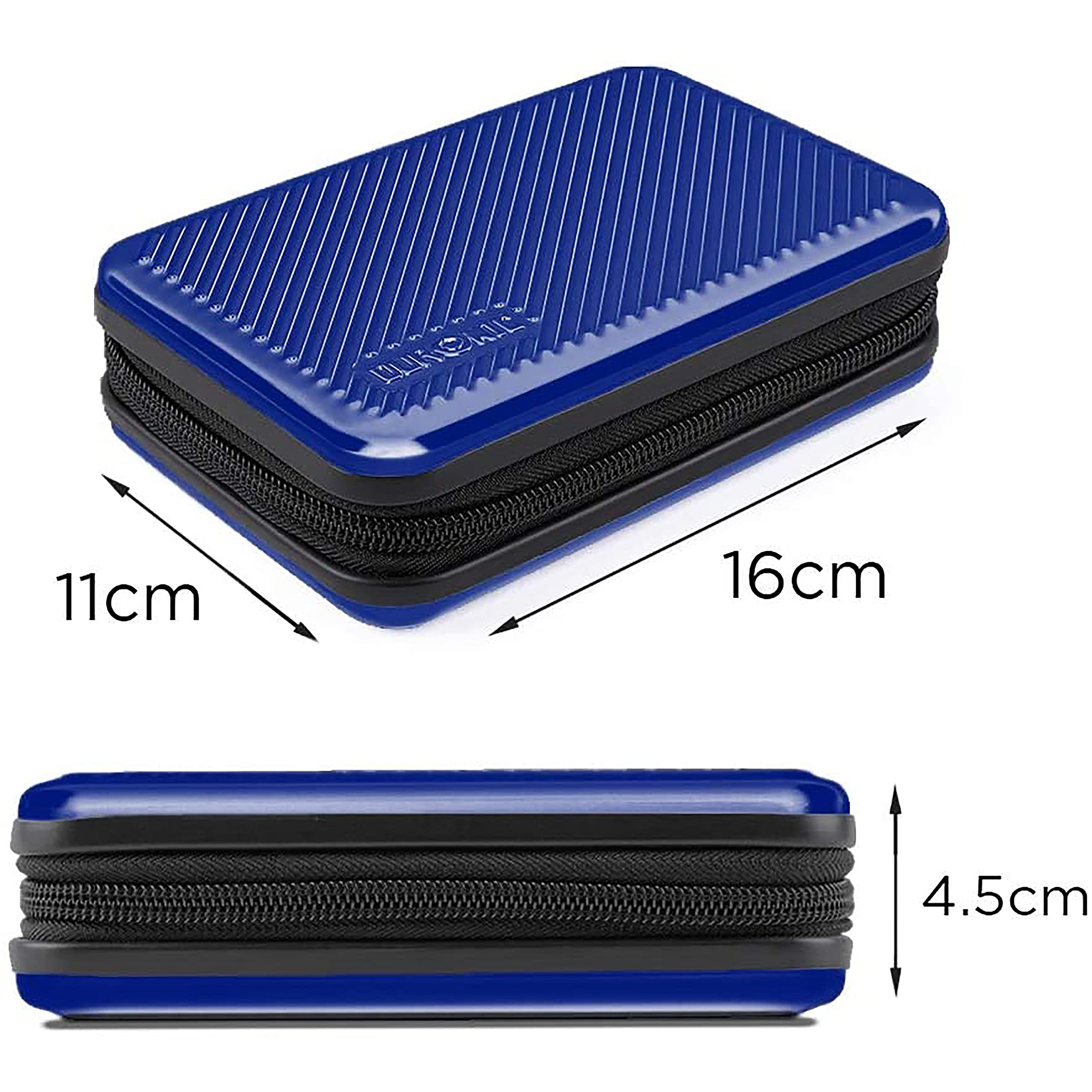 Zoomgoods Hard Drive Case HDC3 /BE, Blue EVA Travel Case for Charger Adapter Power Bank SSD Storage Pouch for Seagate, WD, UnionSine, Toshiba, Sandisk, Samsung Drives 500GB to 5TB
