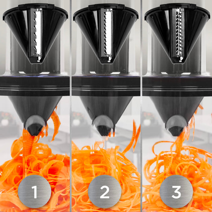 Zoomgoods Vegetable Spiraliser HBS35 - 3 Blade Sizes For HB35 Hand Blender, 1.4L Capacity, Lightweight Compact Ideal for Veggie Pasta, Zucchini, and Carrot Spaghetti