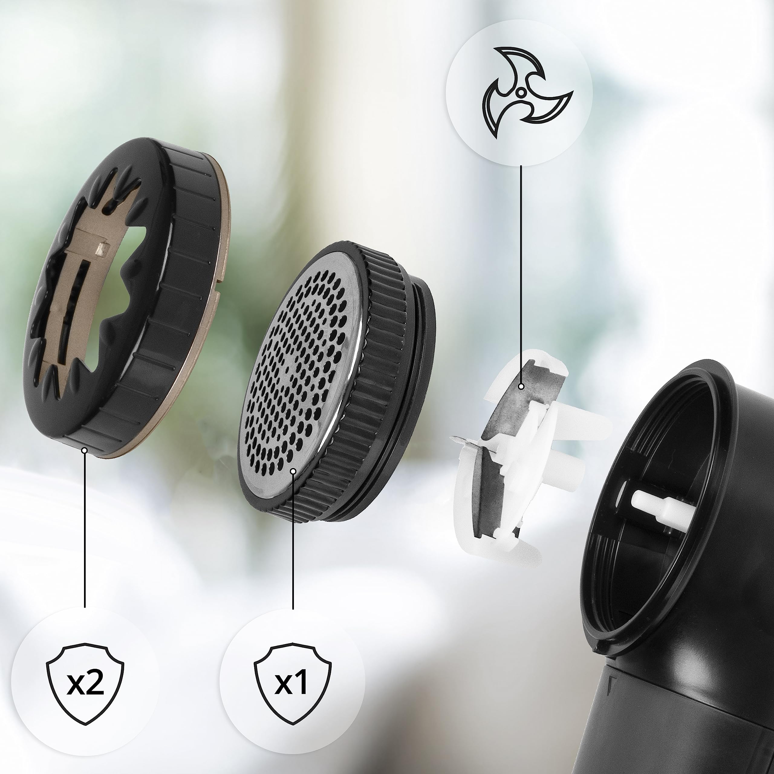 Zoomgoods Bobble Remover FS22 BK Fabric Shaver Defuzzer Clothing Lint Removers, Depiller, Small Fuzz Pill Debobbler for Couch Clothes Sweaters - Black / Rose Gold