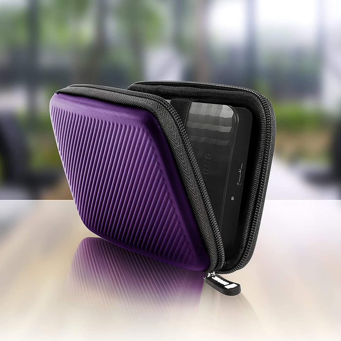 Zoomgoods Portable Hard Drive Case HDC2 /VT Violet EVA Travel Case for Charger Adapter Power Bank SSD Storage Pouch for Seagate, WD, UnionSine, Toshiba, Sandisk, Samsung Drives 500GB to 5TB