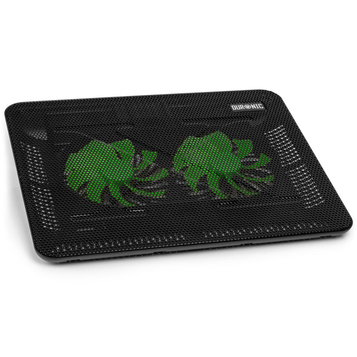 Zoomgoods Laptop Cooling Pad LC2, Ergonomic Cooler Stand for 11"-17" Laptops with Dual 1200 RPM Fans, Adjustable Height, LED Lights, Lightweight, Perfect for Work, Study, and Gaming